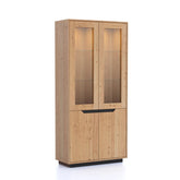 Prime Large Display Cabinet in Light  Oak - Pendle Village Furniture